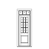 9-lite over 1-panel with transom
Unit Dimension 33-1/2" x 103"
Door Dimension 32" x 88"
Panel - raised
Glazing - IG, SDL